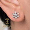 گوشواره نقره دونه برف روی گوش